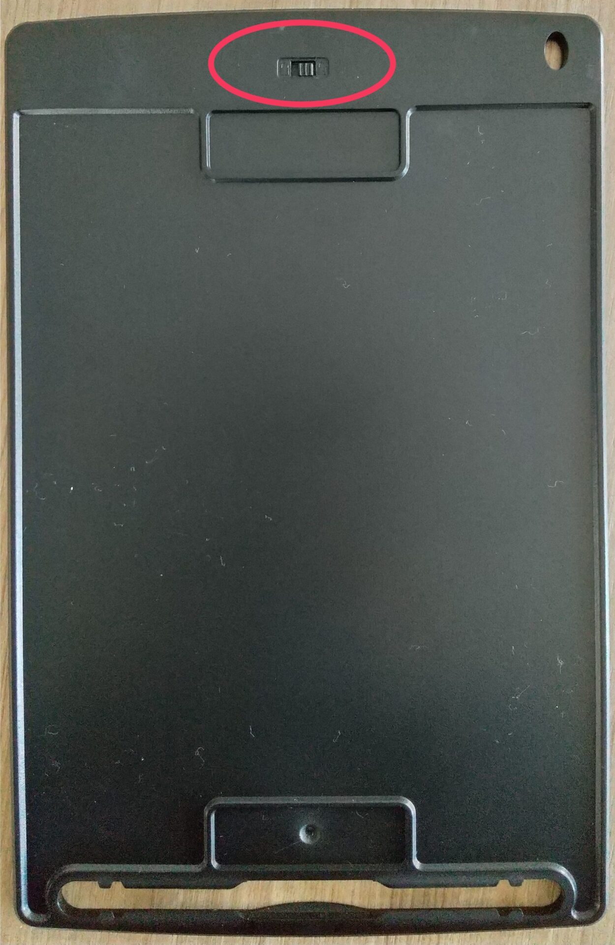 ダイソー電子メモパッド裏面