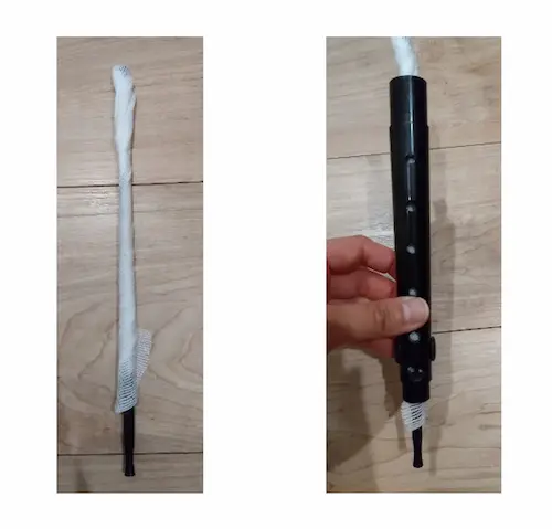 リコーダーにすっぽり入るように、きつく巻きすぎないのがポイント