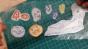 手作りシールを土台からはがす