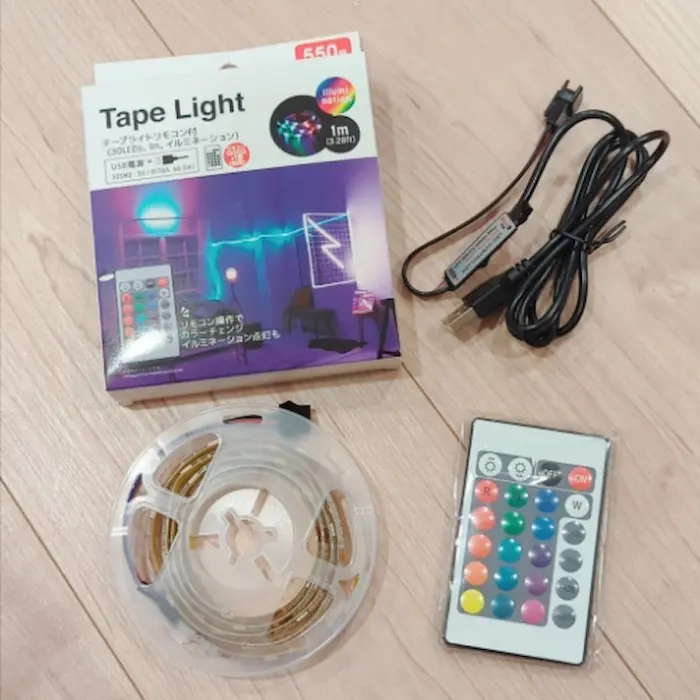 ダイソーのLEDテープライト イルミネーション【リモコン付き】