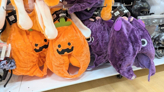 ダイソーハロウィン　かぼちゃ・紫モンスター写真