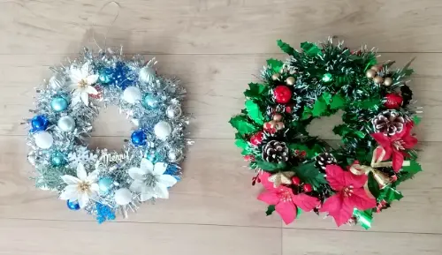 100均の材料だけでOK!子どもと作る簡単クリスマスリース