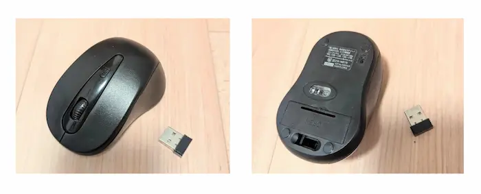 ダイソー「手になじむワイヤレスマウス」330円(税込)の特徴