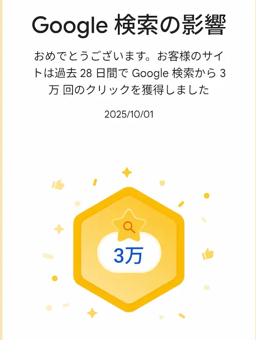 Google検索の影響 3万クリック